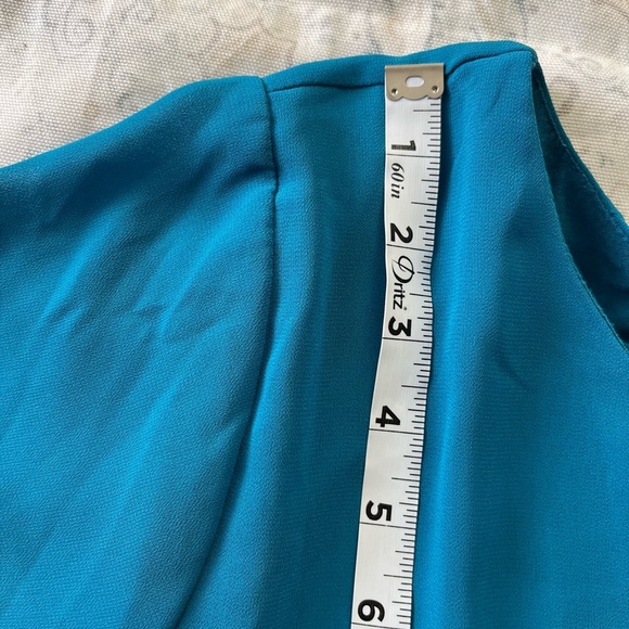 Soft Surroundings Blue Boxy 3/4 Sleeve Blouse - Picture 9 of 14